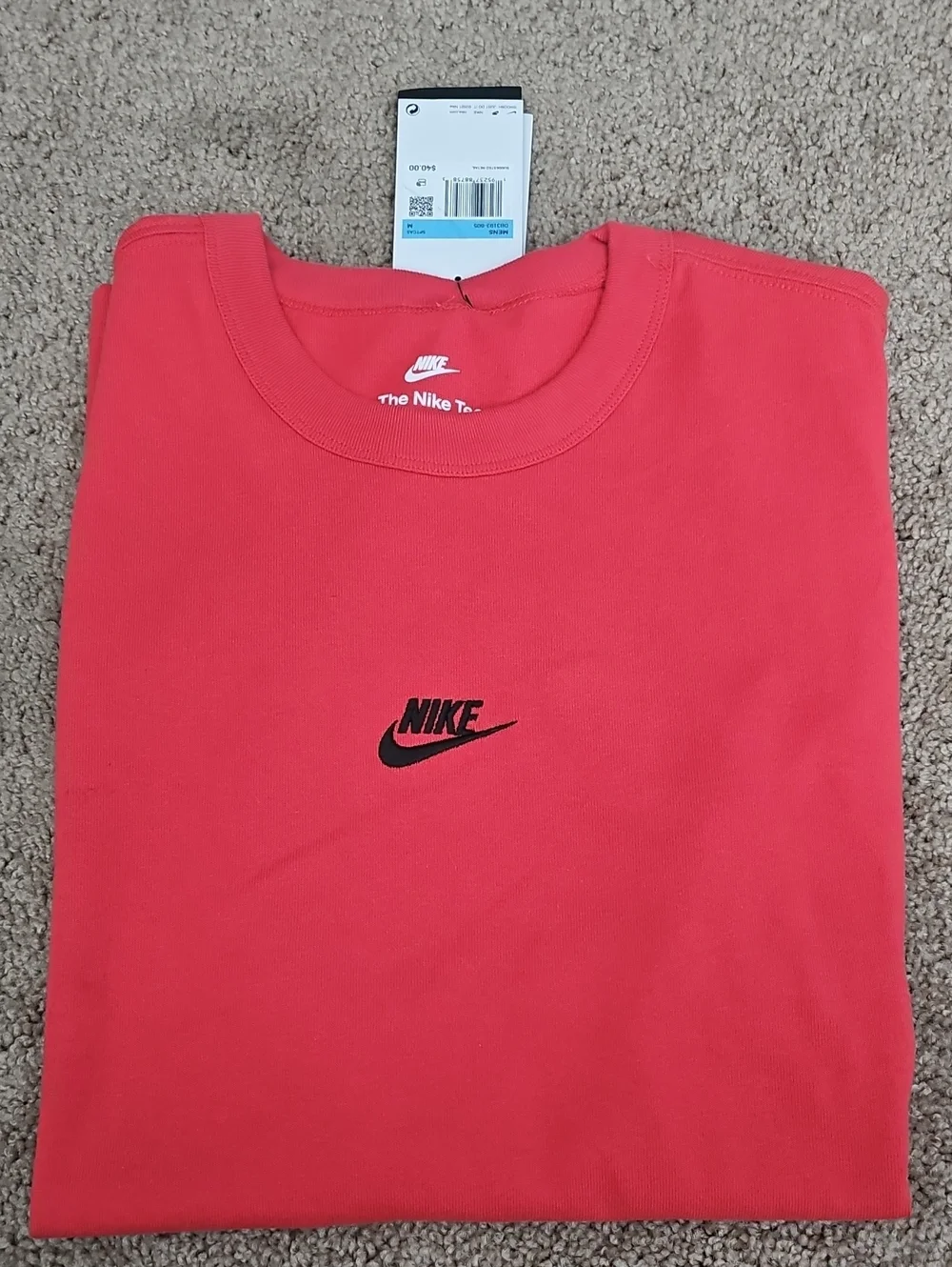 Nike Kids Red Short Sleeve Tee with Black Logo